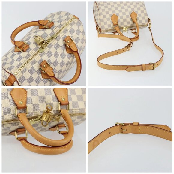 LOUIS VUITTON Damier Azur Speedy Bandouliere 25 Hand Bag N41000 LV Auth 143958V - Picture 16 of 16
